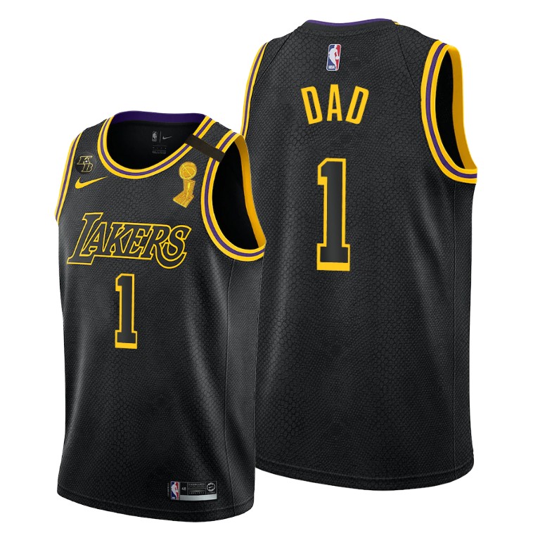 Men's Los Angeles Lakers NBA Gift No.1 Dad 2021 Father's Day Black Basketball Jersey IYN3883KV